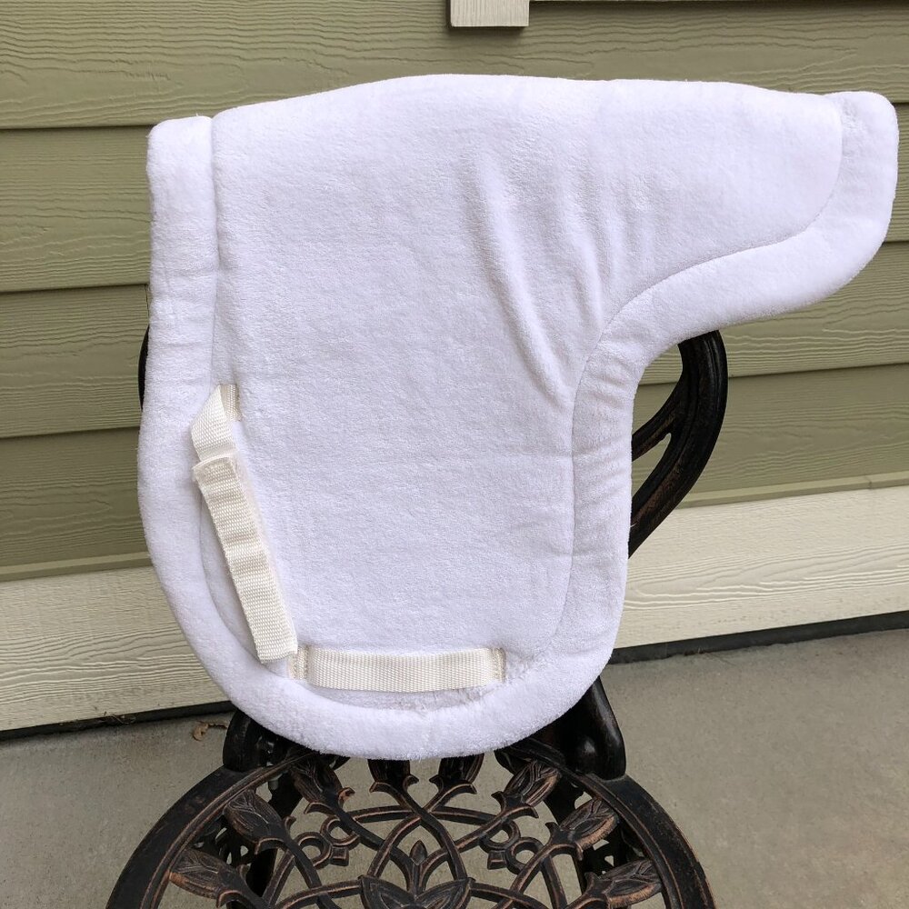 Super Plush Shaped White All-Purpose English Saddle Pad